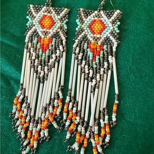 Handcrafted Beaded Fringe Earrings